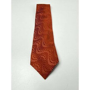 ERMENEGILDO ZEGNA men's tie 100% Silk Made in Italy Dark Orange